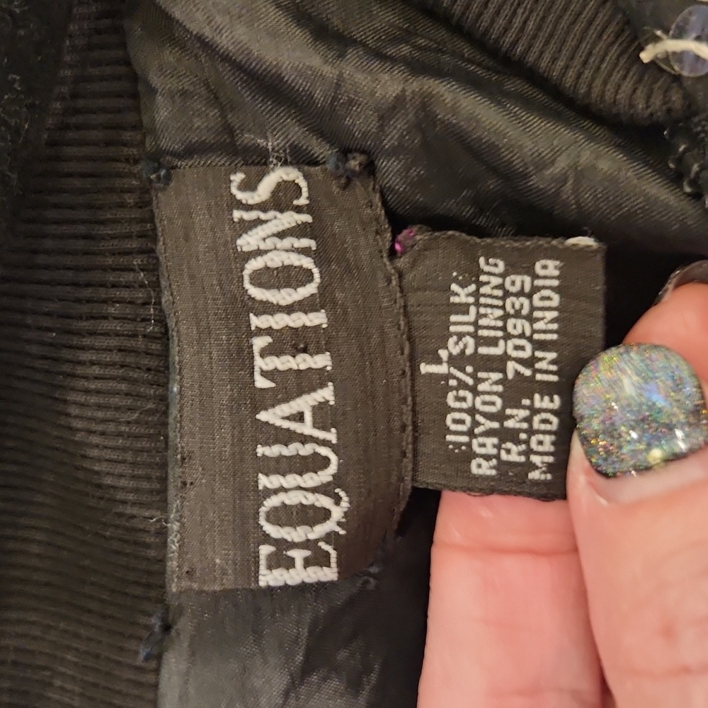 Super Chic And Fun Equations Silver Sequin Bomber… - image 2